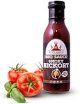 Poppamies BBQ Smoky Hickory - American Style Smoky Barbecue Sauce Without additives, Great for Burger and Ribs- Spiciness: 0/10 - 410g