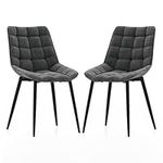 COSTWAY Dining Chairs Set of 2, Upholstered Kitchen Chairs with Curved Backrest, Solid Metal Legs & Anti-slip Foot Pads, Velvet Reception Side Chair for Kitchen Living Dining Room Restaurant