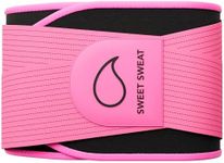 Sports Research Sweet Sweat 'Pro-Series' Waist Trimmer (Pink) with Adjustable Velcro Straps (XL/XXL)