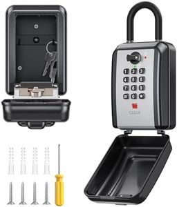 Key Lock Box,12 Digit Combination LockBox for Keys,Resttable Code,Large Capacity & Weatherproof Outdoor,hide a key outside,Wall Mount,Spare Key Wall Safe Storage for Warehouse,Home,Office,Garage