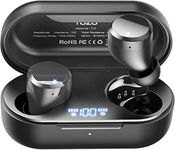 TOZO T12 Wireless Earbuds Bluetooth 5.3 Headphones Premium Sound Performance Touch Control LED Digital Display Wireless Charging Case Earphones Black