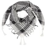 Shemagh Scarf for Men and Women - Black and White desert bandana arab head scarf men - Neck Scarfs Face Covering - Keffiyeh Palestine Scarves - Palestinian square cotton