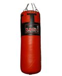 USI UNIVERSAL THE UNBEATABLE 626L Punching Bag, 626L Immortal Super Leather Filled Boxing Bag, Thick Leather Canvas Laminated, D-ring At Bottom, 25mm Foam Lining For Body Feel (25Kg, Height 90cm)