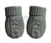 Royal Icon Baby Knitted Mittens Baby Boys Girls Soft Warm Mittens Set Cable Knit Mittens Colours Available NB-12 Months RI12 (Sage Green)