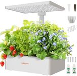 SUNCOZE Hydroponics Growing System Kit, 20 Pods Indoor Herb Garden with Led Grow Light and 10L Water Tank, Adjustable Height Plants Germination Kit with Pump System, White