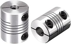 sourcing map 2PCS Motor Shaft 6.35mm to 8mm Helical Beam Coupler Coupling 20mm Dia 25mm Long