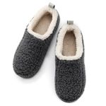 RockDove Women's Nomad Faux Shearling Lined Closed Back Slipper, Size 6.5-7.5 US Women, Dark Grey