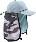 Sprigs Sun Protection Hat Shade Attachment with SPF 45+ & Cooling Fabric, Black Tile Camo, One Size-4X-Large