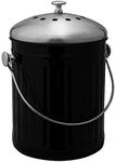 Avanti Stainless Steel Compost Bin, 5 Litre Capacity, Black Silver