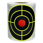 Aleplay 4" Splatter Shooting Targets Stickers Bullseye, Reactive Targets for with Fluorescent Yellow Impact, BB Pellet Airsoft Guns - 100 Per Roll