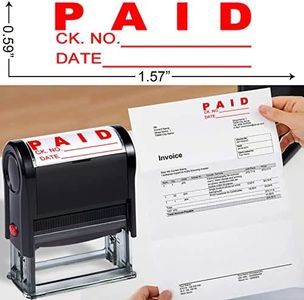 Bertiveny Paid Stamp with Date Office Stamps Self Inking Personalized for Business Supplies Custom Rubber Business Stamps for Office Supplies Paid Stamp with Check No. Red(Paid with Check NO. & Date)