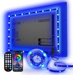 Daymeet LED TV Backlights, 3M USB Powered LED Lights for TV 32-60 inch Led TV Light RGB Color Changing LED Strip Lights TV Monitor Behind Lighting with Remote Music Sync Bluetooth APP Control