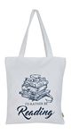 Books etc Women's Canvas I'd Rather be Reading Tote Bag (White, 13 x 2 x 15 Inch)