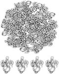 JIALEEY 50PCS Dragon Charm Flying Courage Pendant for DIY Jewelry Making Necklace Bracelet Accessaries, Antique Silver 21x16mm, Alloy, alloy