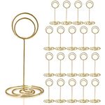 HomWanna Table Number Holders 20Pcs - 3.35 Inch Place Card Holder Table Number Stands for Wedding Party Graduation Reception Restaurant Home Centerpiece Decorations Office Memo Picture Photo (Gold)