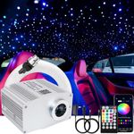 AMKI Twinkle 10W Starlight Headliner Kit 150pcs 0.03in 6.5ft Fibers Cable, Sound Activated Music Sync APP/28 Keys RF Remote Control Color Changing Fiber Optic Lights for Car Home Star Ceiling Decor