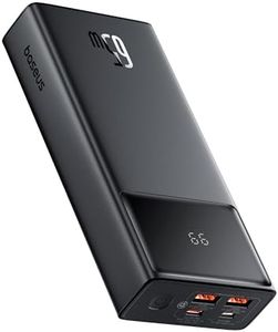 Baseus Star-Lord 20000/10000mAh 65W/30W Fast Charging Power Bank with Digital Display & Cable - Moon White | Perfect for Aussies On-The-Go (20000mAh 65W Black)