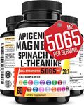 Magnesium Blend 400mg Spinach Leaf 2000mg L-Theanine 200mg Supplement with Chamomile Passion Flower - Support Restful Mind, Relaxation, Immunity - Magnesium Capsules Spinach Leaf Pills L-Theanine Caps