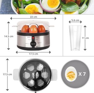 Duronic Electric Egg Boiler EB35 – 7-Egg Steamer & Poacher, Automatic