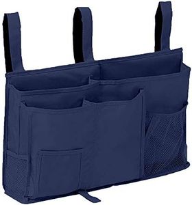 Bunk Bed Organizer, Bedside Storage Caddy Bed Storage Pocket Bedside Organizer Hanging Bunk Organizer for Camp Dorm Room Hospital Bed Rail and More (Navy Blue)