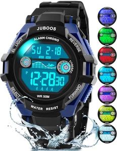 Juboos Digital Kids Watch Waterproof Sport Wristwatch Boys Girls (Black)