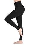 SOFTSAIL High Waisted Leggings for Women – Opaque Slimming Tummy Control Stretchy Leggings for Running Workout Yoga Gym Pants – Women Leggings Black Size 12-14, L-XL