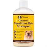 Natural Dog Company Sensitive Skin Dog Shampoo with Oatmeal and Aloe Vera, Cleans, Moisturizes and Relieves Dry Itchy Skin, Hypoallergenic, All Natural Ingredients, 12oz Bottle