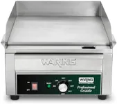 Waring Commercial WGR140X Countertop Electric Griddle, 14" Cooking Surface, 120V, 1800W, 5-15 Phase Plug,Silver