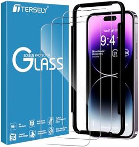 [3 Pack] T Tersely Screen Protector for iPhone 14 Pro Max [6.7 inch], Tempered Glass with Installation Alignment Frame, Case Friendly