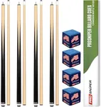 Premium Pool Sticks Set of 4 | 58-Inch, 19-Oz Canadian Ashwood Pool Cue with Low-Deflection Shaft & 4 Extra Chalks | Pro-Grade Billiard Cue for Home & Bar Play