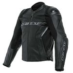 Dainese Racing 4 Motorcycle Leather Jacket (Black/Black, 52)