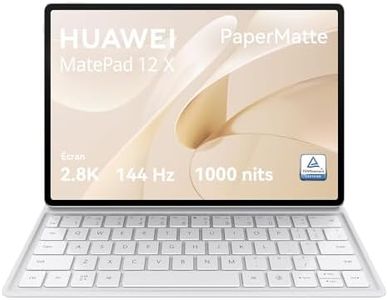 HUAWEI MatePad 12 X PaperMatte WiFi Tablettes, Écran PaperMatte de 12 Pouces, 144 Hz taux de rafraîchissement Auto-adaptatif, 1000 nits,12Go+256Go, Clavier NearLink, 10100 mAh Batterie, Blanc