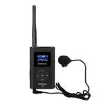 Retekess FT11 FM Transmitter MP3 Radio Broadcast Transmitter Portable Tour Guide System for Campus Teaching and Conference Presentation (Black)