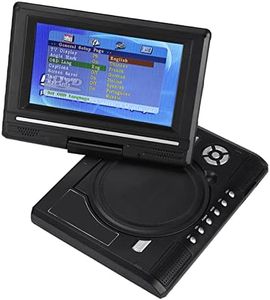 Reproductor de DVD Portátil de 7 con Pantalla Giratoria de 270° para Automóvil y Niños, Batería Recargable Incorporada, AV-IN/AV-out USB/SD/MMC Card Support, AVI EVD DVD, SVCD, (Enchufe de la UE)
