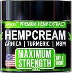 Hemp Pain Relief Cream - Natural Help for Discomfort in Back, Hips, Joins, Knees - Hemp Oil Extract Gel with Glucosamine, Arnica, Turmeric - Extra Strength - Made in USA - 4 oz