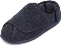 Cosyfeet Ernest - Charcoal - 11-3H - Extra Wide Men's Slippers