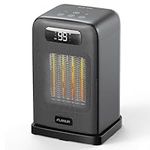FLANUR Space Heaters for Indoor Use, 1500W Room Heater Fan 2 in 1 with Remote, Thermostat, LED Display, Overheat & Tip Over Protection, 12H Timer, 70° Oscillating Heater for Bedroom, Black