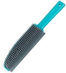 Beldray Balai Caoutchouc Pet Plus+, Balai Brosse pour Tapis/Moquette/Voiture, Mini Balai Spécial Poils Animaux, Design Style Vileda pour Rembourrage, Turquoise/Gris