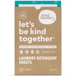 Kind Laundry - Laundry Detergent Sheets, Travel Natural Laundry Detergent Alternative, Chemical-Free Laundry Soap Sheets, Pre-Cut Laundry Detergent, 32 Detergent Sheets, Fragrance-Free, Pack of 1