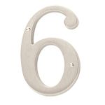 Baldwin Estate 90676.150.CD Solid Brass Traditional House Number Six in Satin Nickel, 4.75"