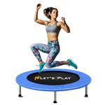 LET'S PLAY® Imported Trampoline Jumping Trainer for Adults and Kids, 38 INCH Rebounder Trampoline with Metal Springs and Padding for Indoor and Outdoor (Blue)