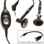 Verizon Wired Headset Handsfree Earphones Dual Earbuds Headphones w Mic with 2.5mm to 3.5mm Adapter [Black] for iPod Nano 5th, 7th Gen - iPod Touch 1st, 2nd, 3rd, 4th, 5th Generations