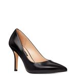 NINE WEST Women's Wnflax Dress Pump, Black Leather, 4 UK