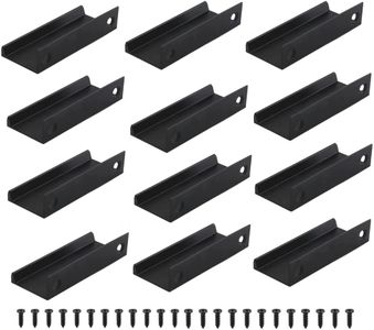 Naisfei Black Mount Finger Edge Pull Handles, 12 pcs Aluminum Concealed Handle Cabinets Drawers Handle Tab for Home Kitchen Door Drawer Cabinet Knobs Wardrobe Pulls(80mm/3.15")