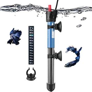 Hitop 25W/50W/100W/300W Adjustable Aquarium Heater, Submersible Glass Water Heater for 5 – 70 Gallon Fish Tank (100W)