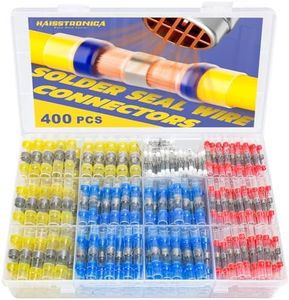 400PCS Solder Seal Wire Connectors-haisstronica Waterproof Wire Connectors-Heat Shrink Wire Connectors-Heat Shrink Butt Connectors-Self Solder for Marine,Aircraft,Boat,Truck,Stereo,Joint