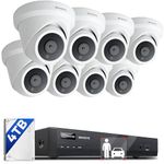 ONWOTE Wired 4K Security Camera System PoE 16 Channel, AI-Human-Vehicle-Detection, 8Pcs Outdoor Commercial 4K PoE IP Cameras Audio, 128° Wide View, 16CH 4K 8MP Business NVR 4TB, 16CH Synchro Playback