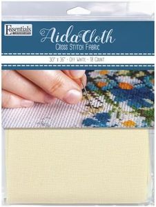 Essentials By Leisure Arts Aida Cloth, 18 Count, Off White Cross Stitch Fabric, Embroidery Fabric, Cross Stitch Supplies for Crafting, Stitching, and Sewing Projects 30X36