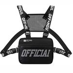 Ousawig Chest Rig Bag Adjustable Shoulder Pack Walkie Talkie Harness Radio Holster Holder For Men Women (black)