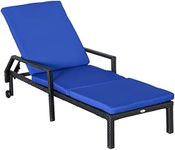 Outsunny Wicker Chaise Lounger PE R